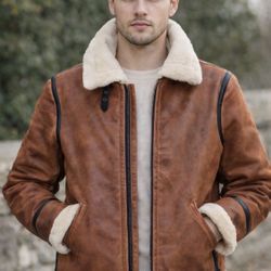 Real Leather & Fur Winter Shearling Coat