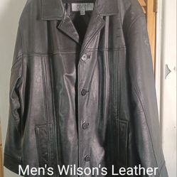 Black Men's Wilson's Leather Jacket(large)