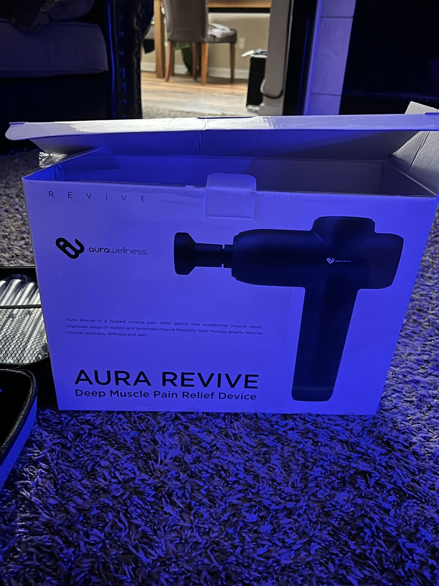 Aura Revive Deep Muscle Pain Relief Device - Heated Massage Gun New