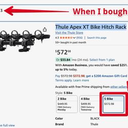 Thule Apex XT Bike Hitch Rack  - 5 Bike (Like New)