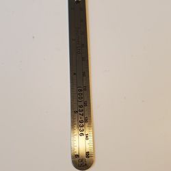 Special Small Ruler Up To Six Inches. Sliding Clip. Depth Guage