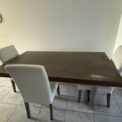 Modern Wooden Dining Table Set with Bench and 3 Chairs – Kitchen or Dining Room