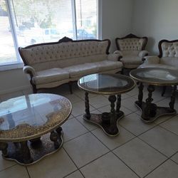 Hollywood Regency Coffee and side tables 