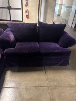 Purple Velvet Rowe  Loveseat