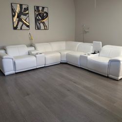 Divan Italia Top-Grain Leather Modular Recliner Sectional - Free Delivery