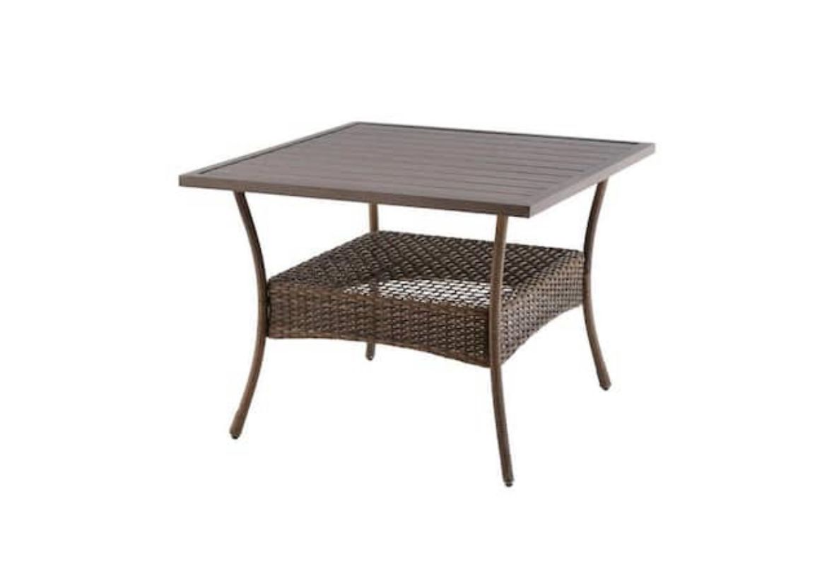 Beacon Park Brown Steel Outdoor Patio High Coffee Dining Table