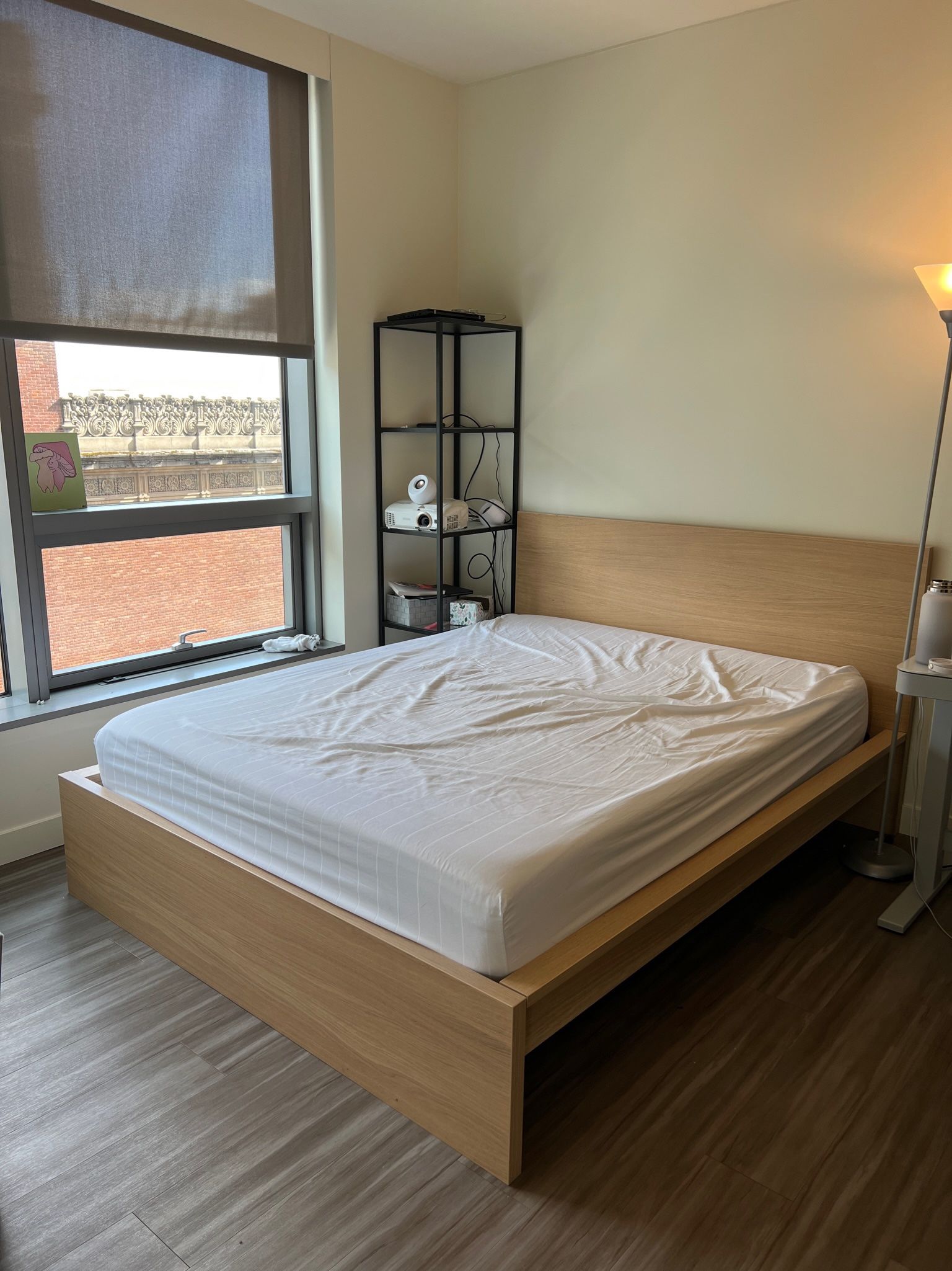 IKEA Malm Bed Frame White Stained Oak Veneer