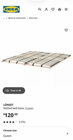 IKEA LÖNSET Queen bed slats