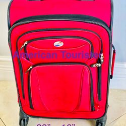 Red Twister Spinner Wheels Suitcase, American Tourister Luggage, Exc