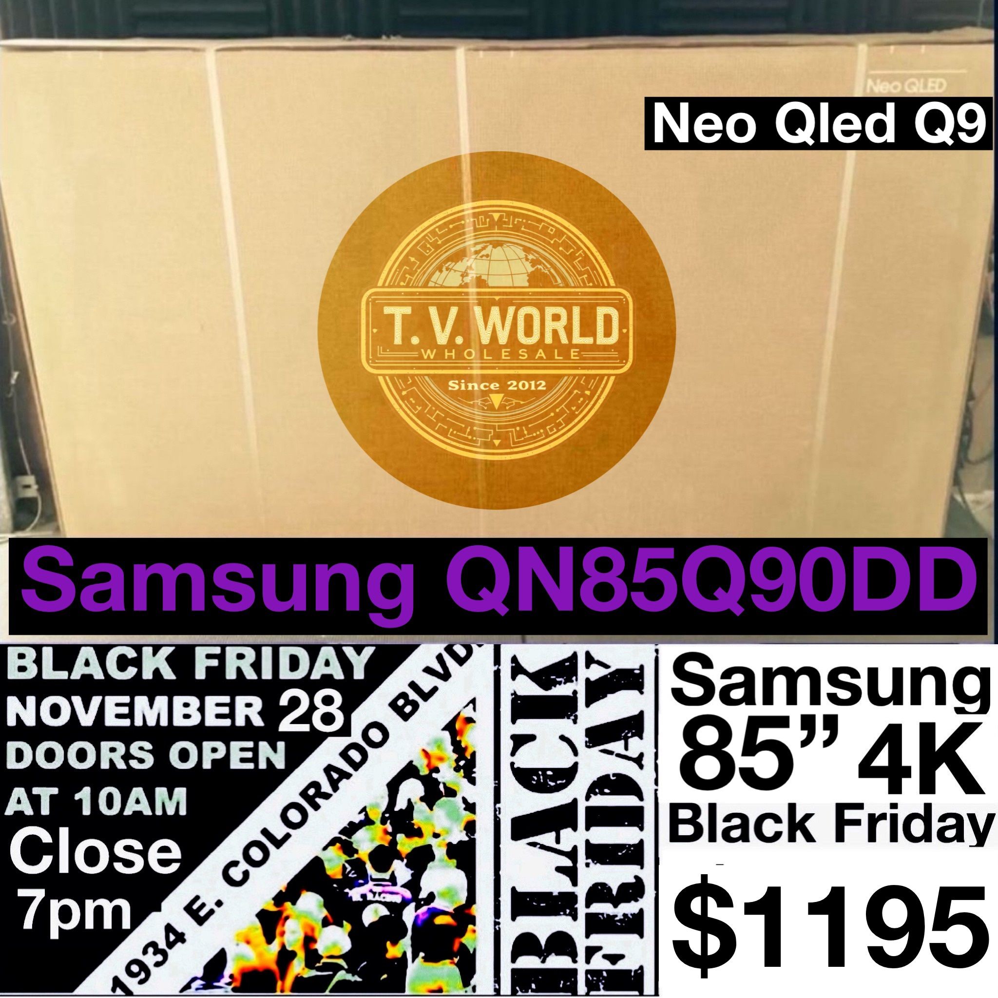 85 INCH SAMSUNG QLED Q90 Q9 85Q90D SMART 4k TVS AI THIN Q BLACK FRIDAY TV SALE SUPERBOX VSEEBOX S7