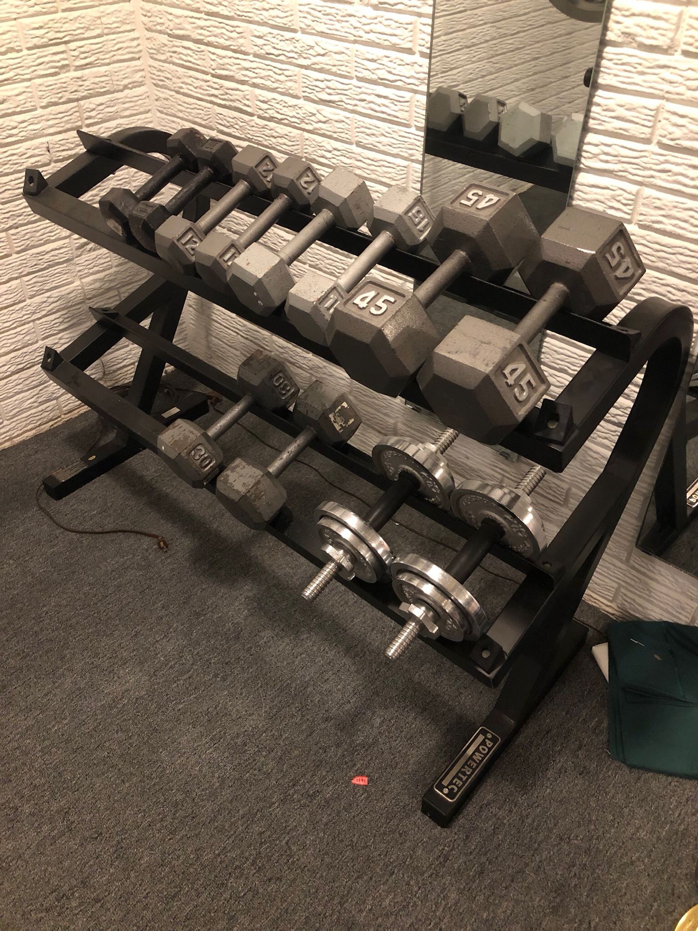 Dumbbells with rack