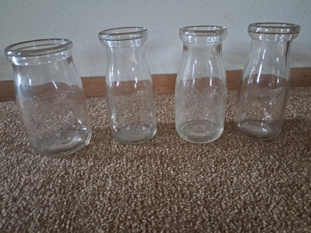 Antique Half Pint-sized Dairy Bottles