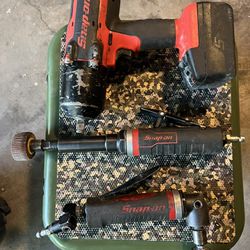 Snap On 1/2” Cordless Impact, Right Angle Grinder And Die Grinder 