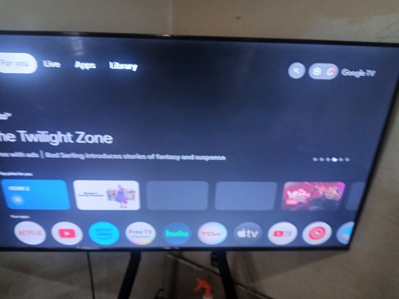 75 Inch Smart Tcl And TV Stand For$50