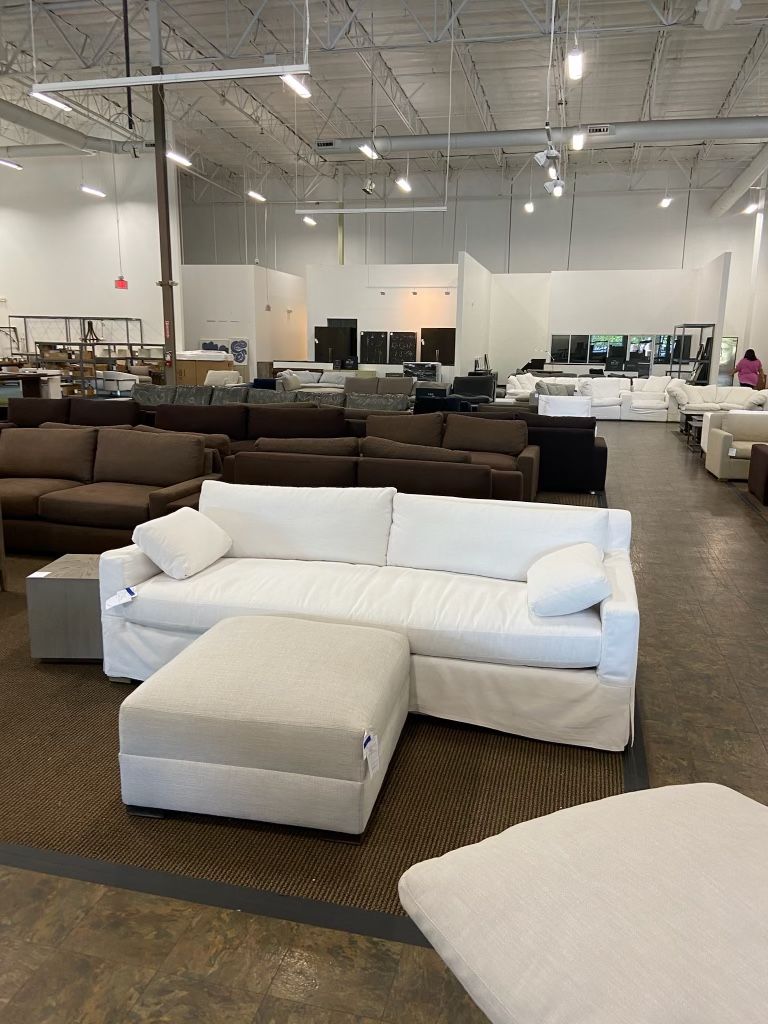 Restoration Hardware Couch Luxe Depth Belgian Track Arm 9 Feet for Sale