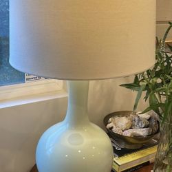 Seafoam Green Milk Glass Lamp