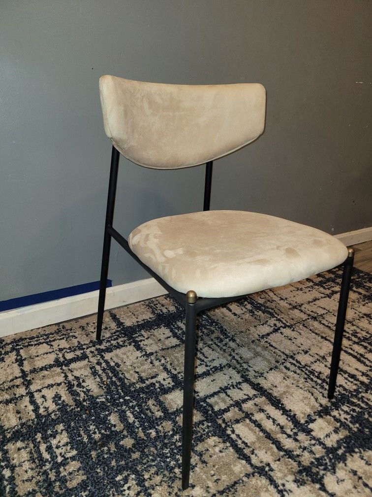 Geno Dining Chair-Black-Geno-Venice Vegan Suede-Latte, B215-019, Like New, Perfect Condition