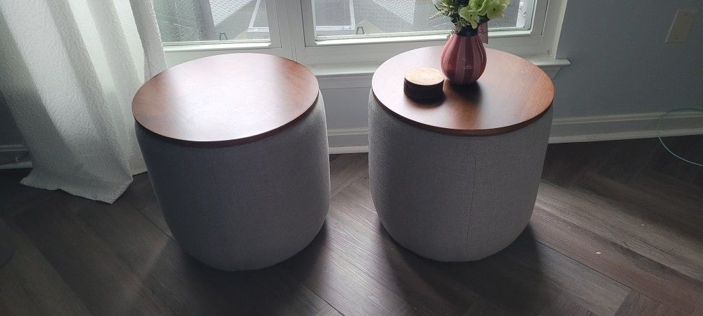 West Elm Upholstered Storage Ottoman (2)