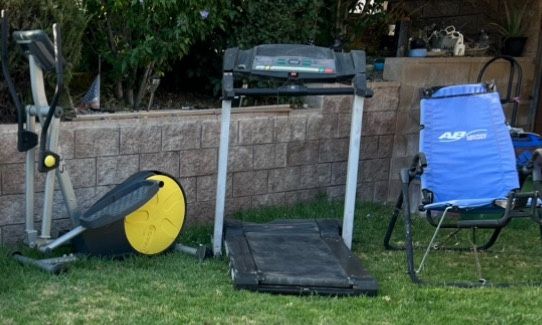 Exercise Equipment Lot: Treadmill, Elliptical, Ab Lounger