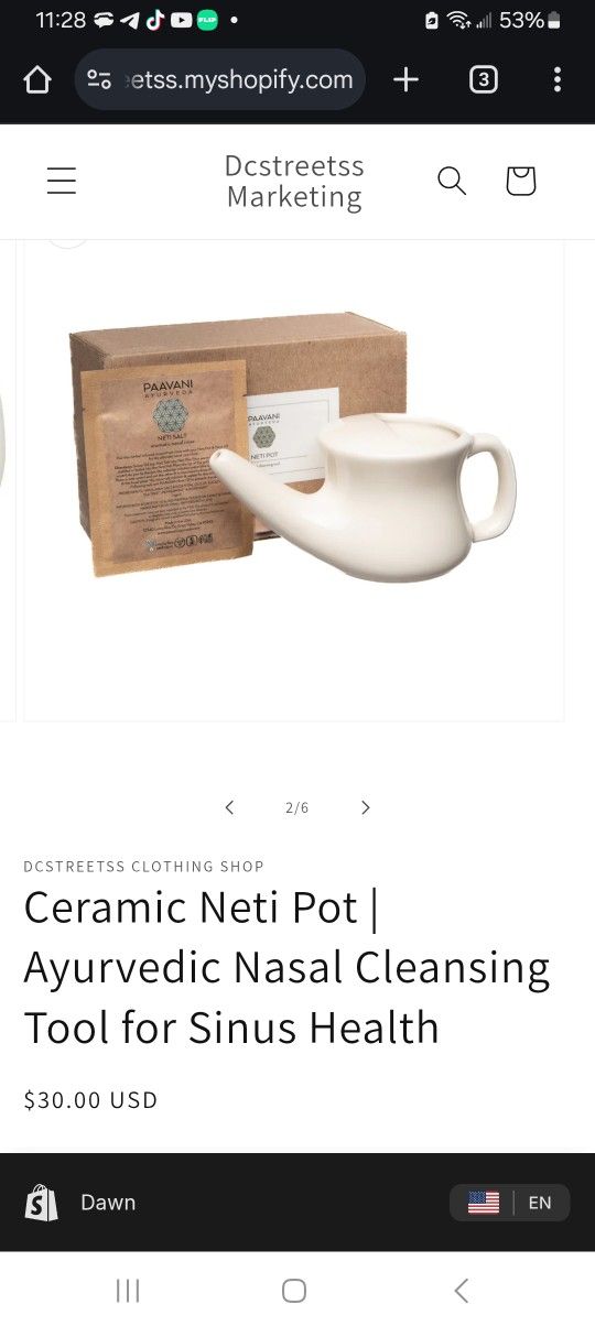 Ceramic Neti Pot & Ayurvedic Nasal Cleansing Tool For Sinus Health