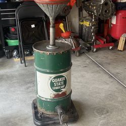 Vintage Quaker State Waste Oil Storage Can