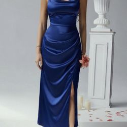 Liz&Sara Cocktail Blue Maxi Dress 