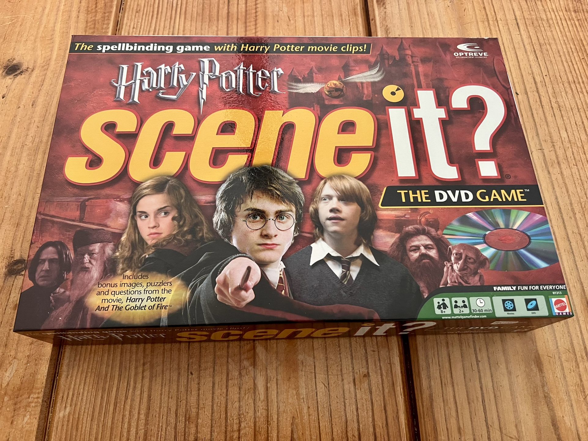 Harry Potter Scene It? DVD Game, a trivia game that uses movie clips, puzzlers, and questions to test knowledge of the Harry Potter films