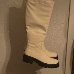 White/ Tan boots 