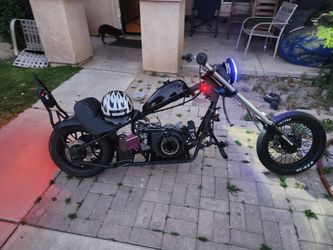 MINI CHOPPER-212 ENGINE-ELECTRIC START+PULL-LED LIGHTING LOUD EXHAUST-STRONG TORQUE CONVERTER EVERYTHING ALMOST NEW