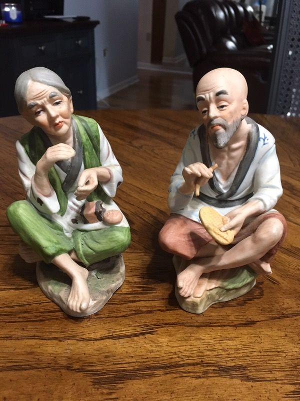 Genuine Homco Collectibles ! Homco Porcelain Figurines #1431 - Asian Man & Woman