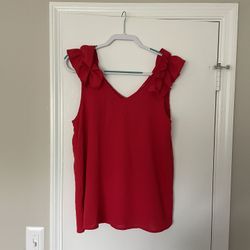 Entero Red Sleeveless Top Size Medium