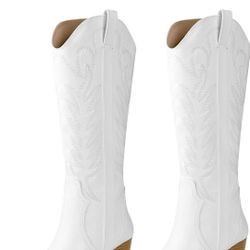 White Cowgirl Boots Size 9