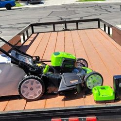 Greenworks 80V Lithium-Ion 21" Self Propelled Mower With Two Batteries and Charger