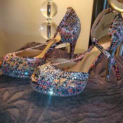 Thalia Sodi Sparkle Bling High Heels