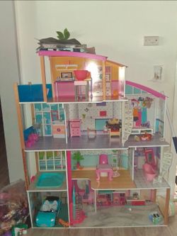 Large Multi-Story Wooden Dollhouse