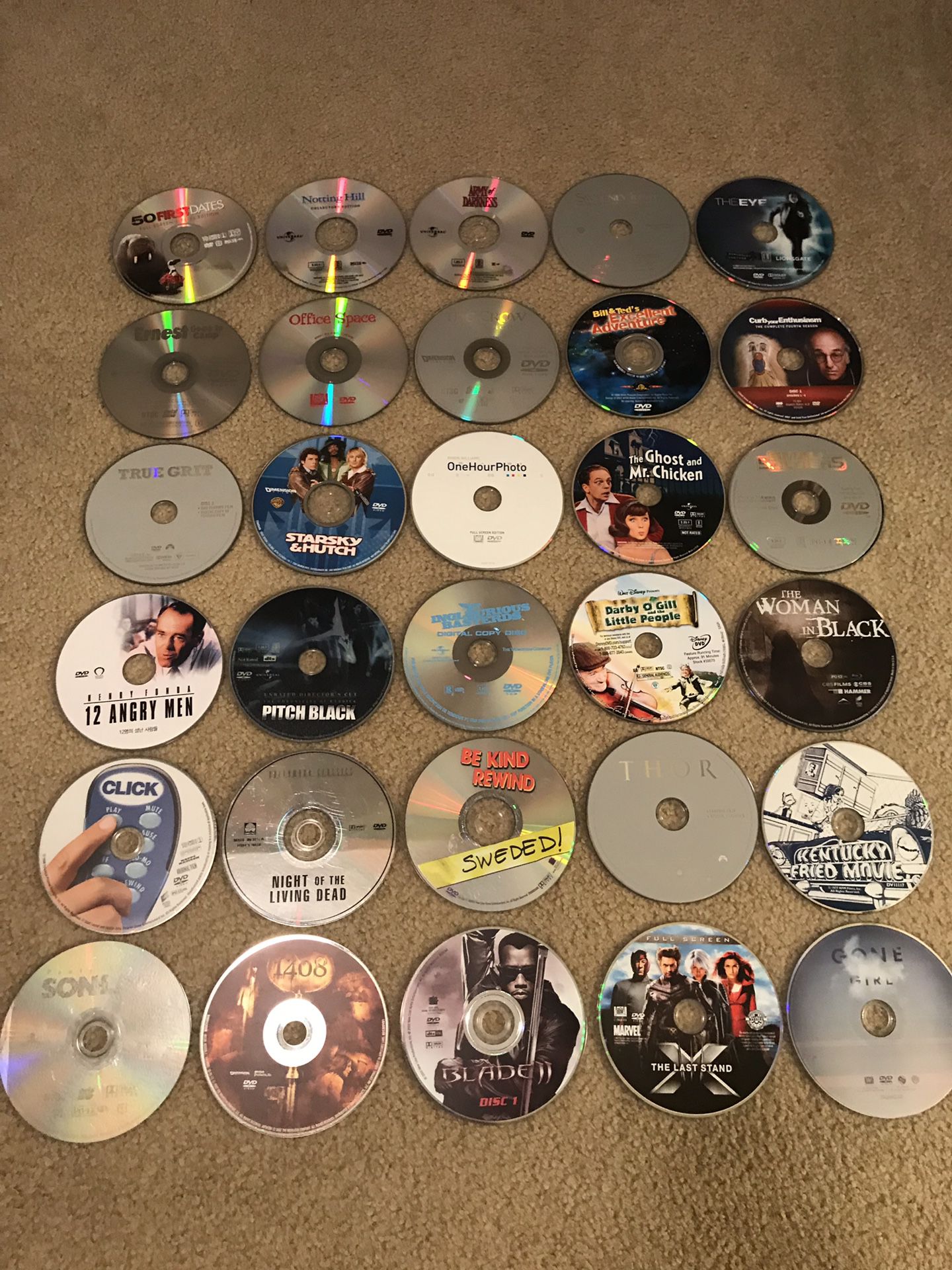 DVD’s (we had stored in a book) no cases