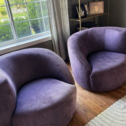 Purple Swivel Accent Chairs Set Of 2