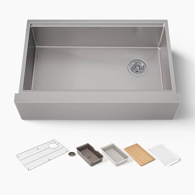 Kohler Strive® 32-1/2" undermount single-bowl farmhouse workstation kitchen sink
