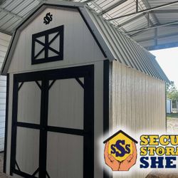 8×12 Lofted Barn Shed — Double Doors, Ready to Own