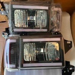 87-91 Ford F150 F250 F350 Bronco LED DRL Headlights Luces Micas Calaveras Faros Faroles Focos Headlamps