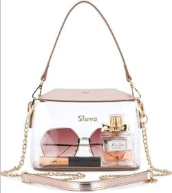 Sluxa clear stadium concert approved purse Gold NEW