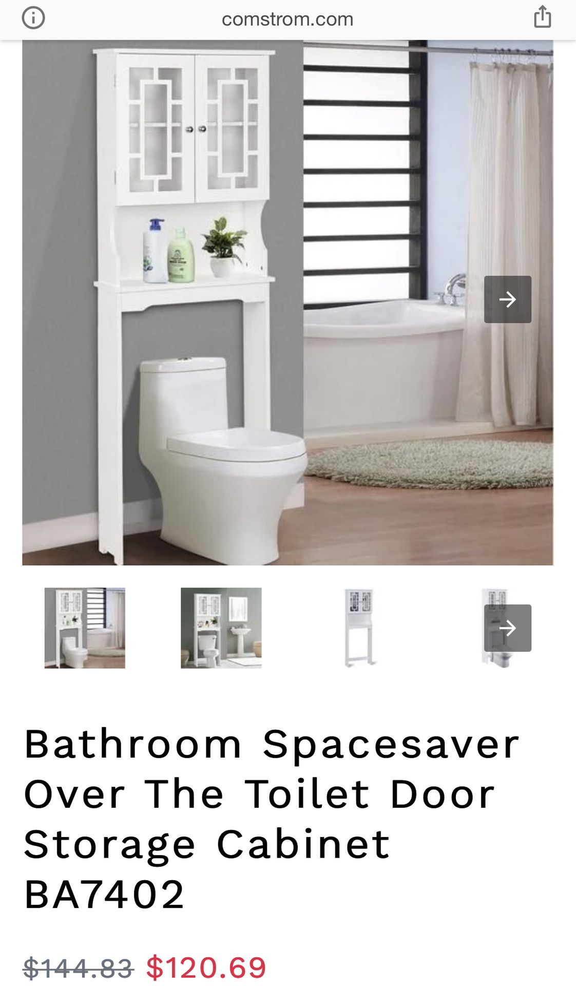 Bathroom Spacesaver Over The Toilet Door Storage Cabinet