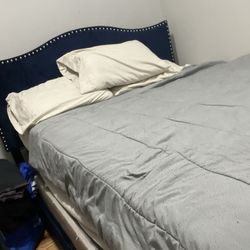 Queen Size Mattress & Bed Frame With Headboard