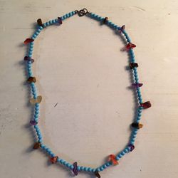 Vintage sterling turquoise and gemstone necklace/bracelet