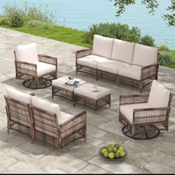 High Quality Patio Furniture Set With Patio Swivel Chairs Brand New Patio Set 🚚🆕🚚