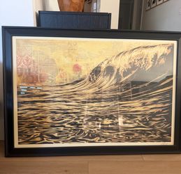 Shepard Fairy DARK WAVE signed framed print