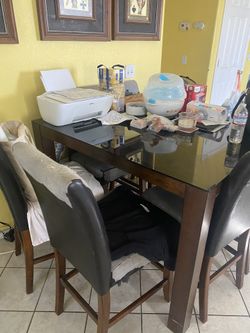 Glass Top Dinner Table