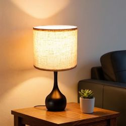17" Touch Table Lamp with Linen Shade, 3 Way Dimmable, Bulb Included