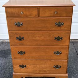 1960s Ethan Allen Heirloom Solid Maple Highboy Dresser – 6 Drawers