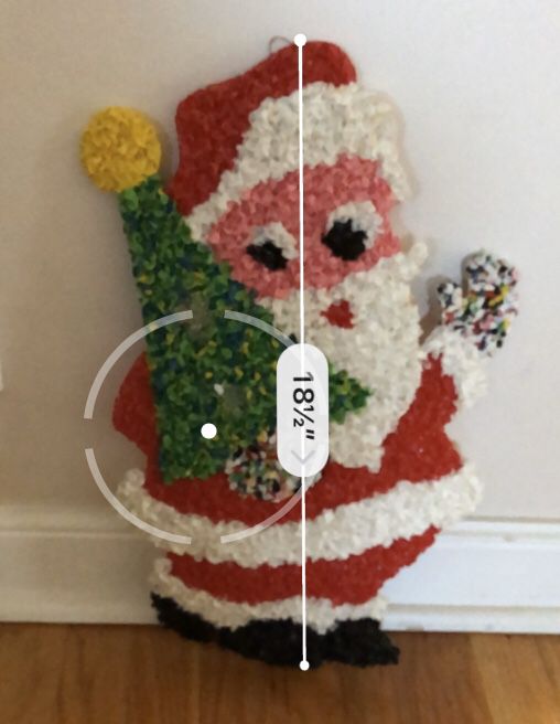 Vintage Melted Plastic Popcorn Santa With Christmas Tree